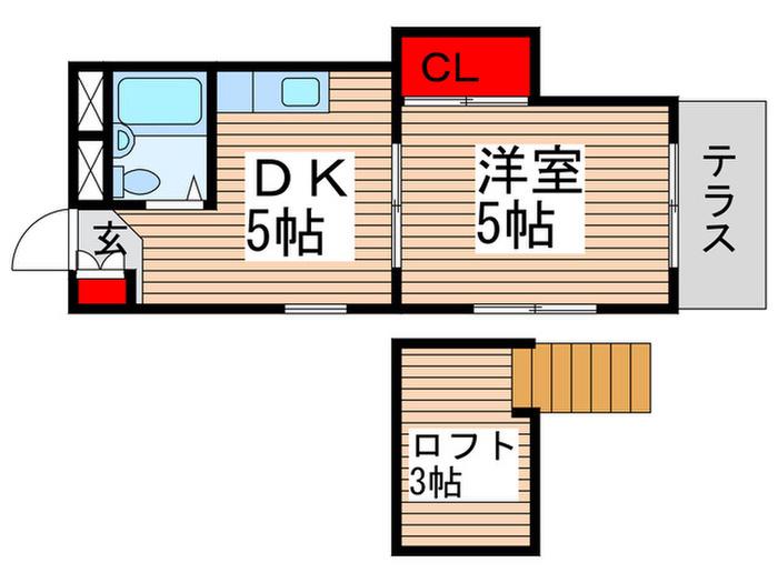 グリーンヒルハイツ(1DK/1階)の間取り写真