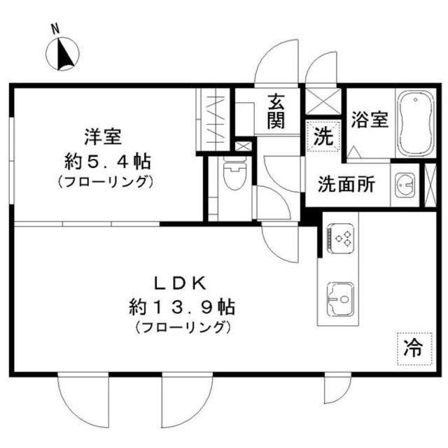 ストライプス豪徳寺(1LDK/3階)の間取り写真