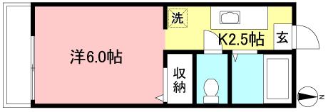 メゾンSR(1K/1階)の間取り写真