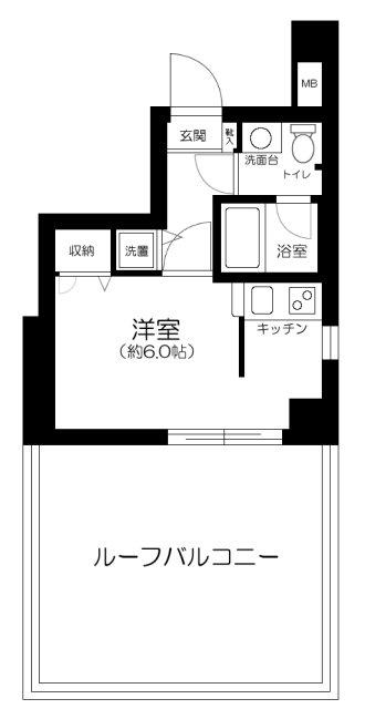 プリヴィレージュ目黒南(ワンルーム/2階)の間取り写真