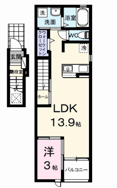 エターナル ヴィレッジIII(1LDK/2階)の間取り写真