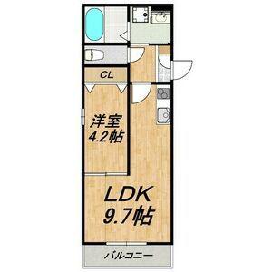 LECOCON中川(1LDK/3階)の間取り写真