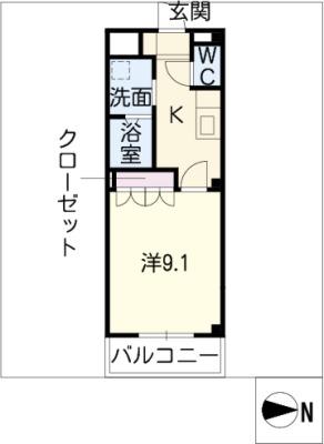 エマーブル参番館(1K/2階)の間取り写真