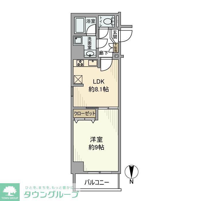 XEBEC押上(1LDK/7階)の間取り写真