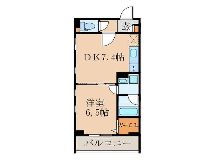 DEPT砧 ウエスト(1DK/1階)の間取り写真