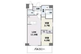 エフパルク高宮II(2LDK/2階)の間取り写真
