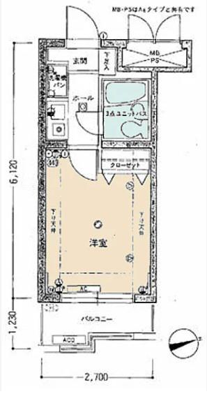 ライオンズマンション南橋本第2(ワンルーム/2階)の間取り写真
