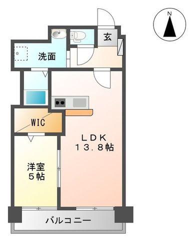 カノンセンダイ(1LDK/4階)の間取り写真