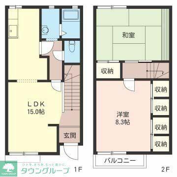 メゾネット香川(2LDK/1階)の間取り写真