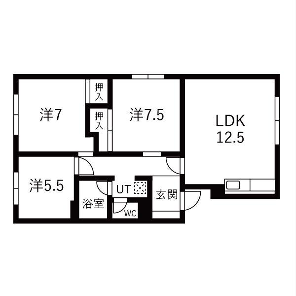 セントラルハイツ(3LDK/3階)の間取り写真