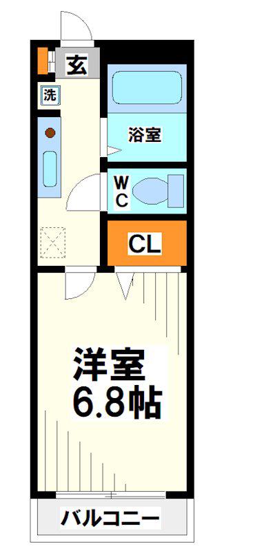 グランシャリオ(1K/2階)の間取り写真