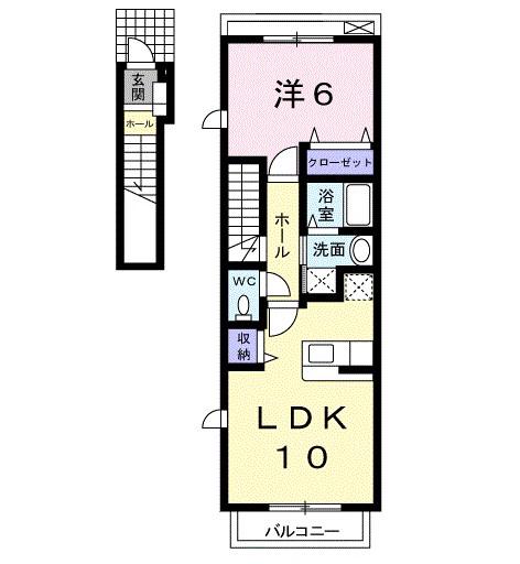 パーチェ(1LDK/2階)の間取り写真