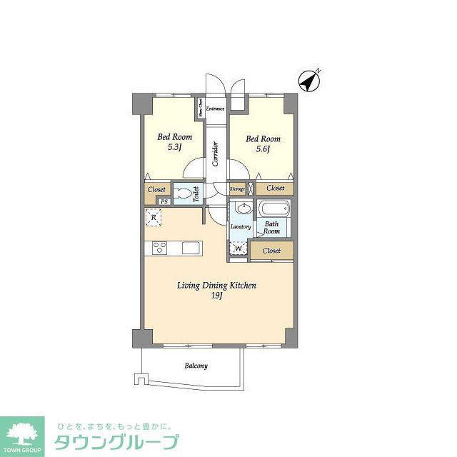 サント・コア目黒(2LDK/4階)の間取り写真