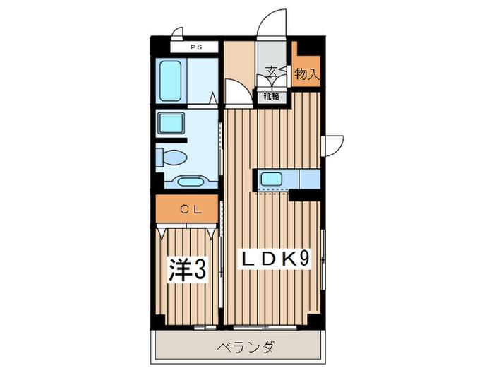 スプランドゥール(1LDK/4階)の間取り写真