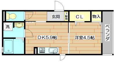 JYOHOKU欅STREET(1DK/1階)の間取り写真