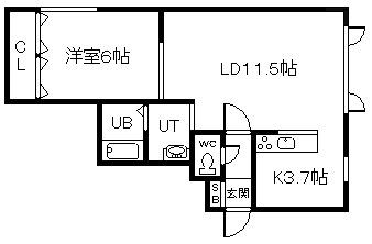 トワハウス(1LDK/2階)の間取り写真