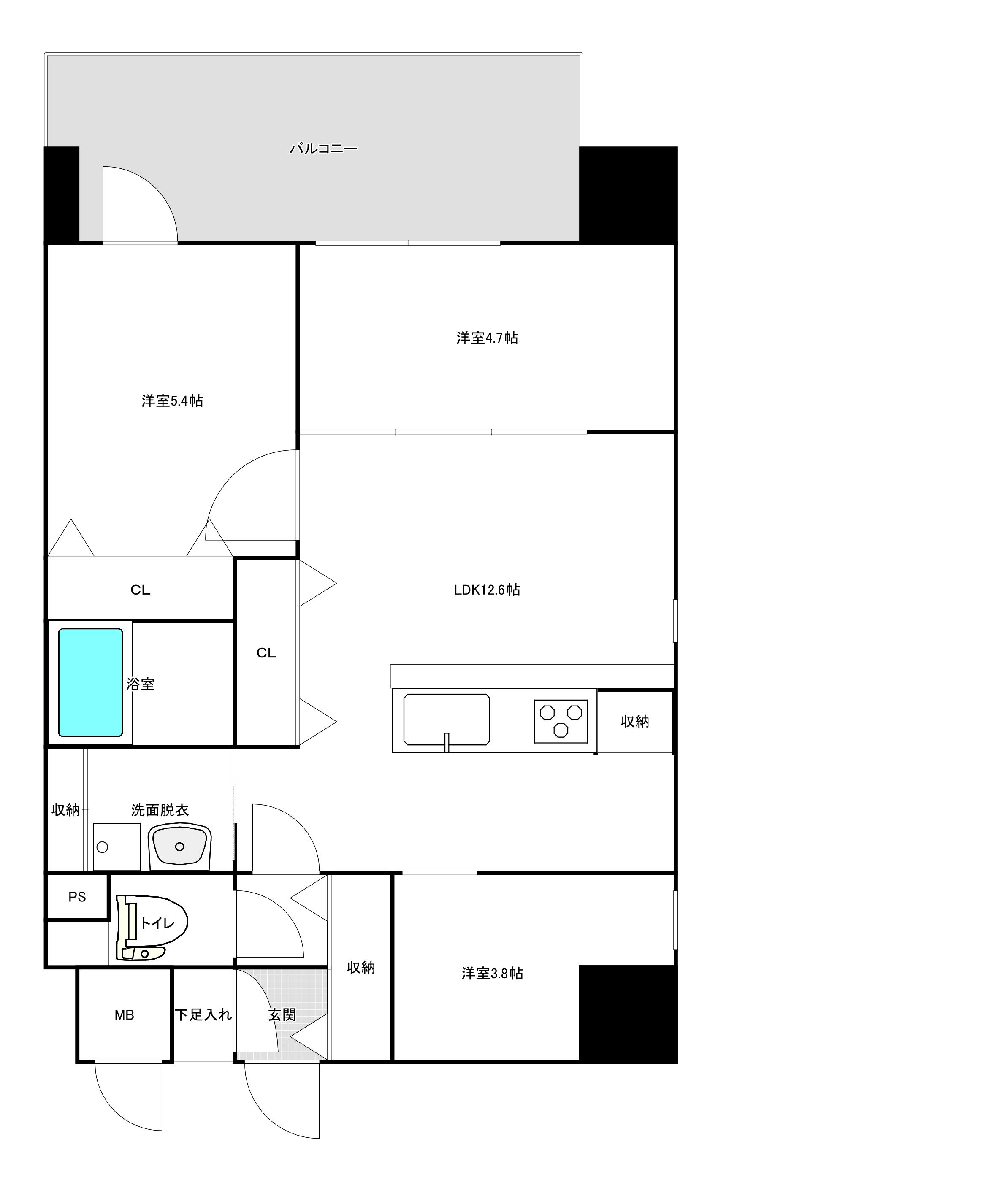 MODERN PALAZZO住吉(2SLDK/7階)の間取り写真