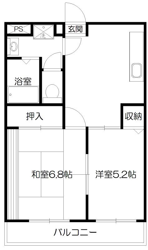 高橋ビル(2DK/2階)の間取り写真