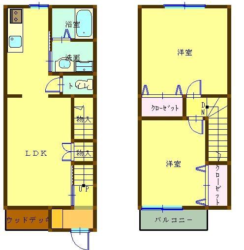 ハーベスト(2LDK/1階)の間取り写真