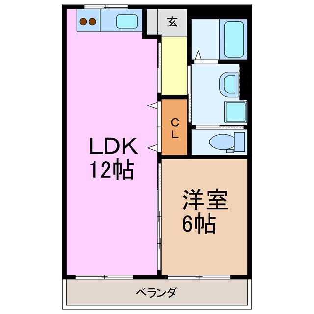 第1螺貝ビル(1LDK/5階)の間取り写真
