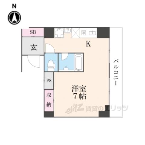 サンシティ烏丸(ワンルーム/6階)の間取り写真