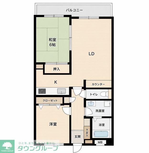 エスポワール松戸元山II(2LDK/2階)の間取り写真