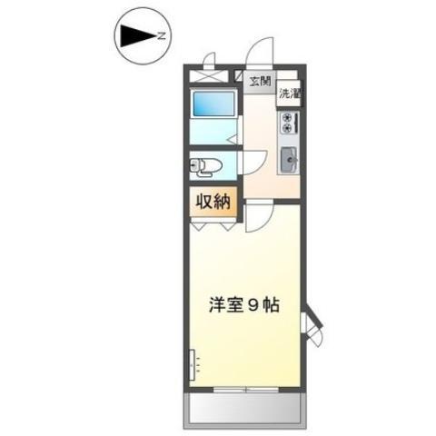 サンコートF(1K/2階)の間取り写真