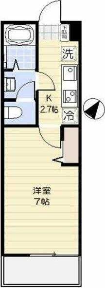 アリロッセ船橋(1K/3階)の間取り写真