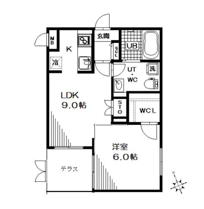ブランシェ大森(1LDK/4階)の間取り写真