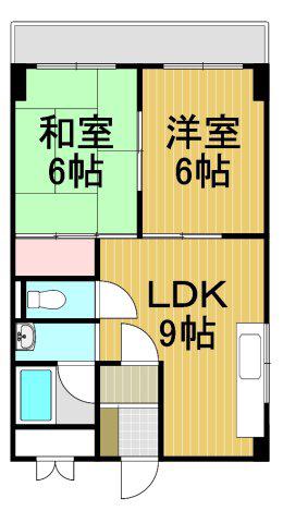 パレス武庫(2LDK/3階)の間取り写真