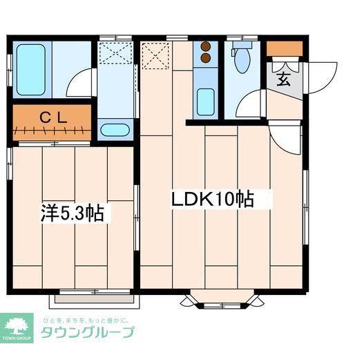ラーク南(1LDK/2階)の間取り写真