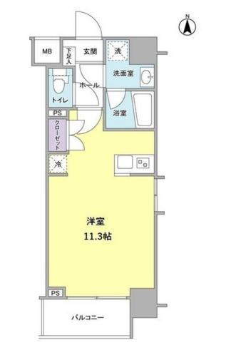 モンレーヴ錦糸町 (ワンルーム/11階)の間取り写真