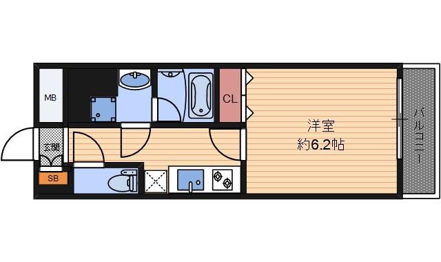 KANOACIA(1K/6階)の間取り写真