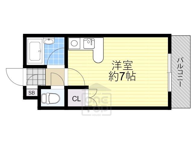 ビスタ千里丘Ⅴ(ワンルーム/2階)の間取り写真