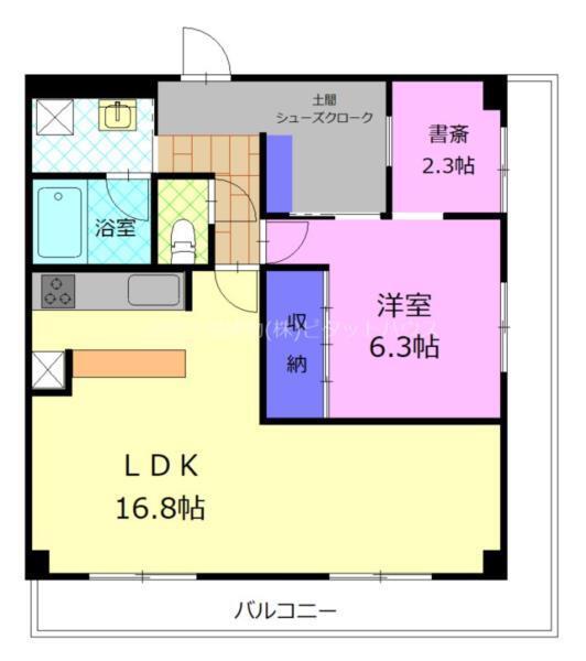 コーポソレイユ(1SLDK/4階)の間取り写真
