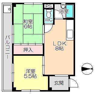 立電ビル(2DK/3階)の間取り写真