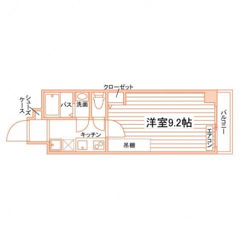 フラッティ千本今出川(1K/4階)の間取り写真