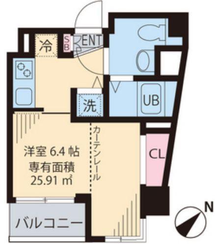 ヴィラージュ高円寺(1K/3階)の間取り写真