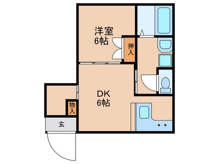 宮下コーポ(1DK/1階)の間取り写真