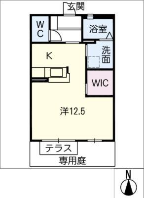 シェソワ元宮(ワンルーム/1階)の間取り写真