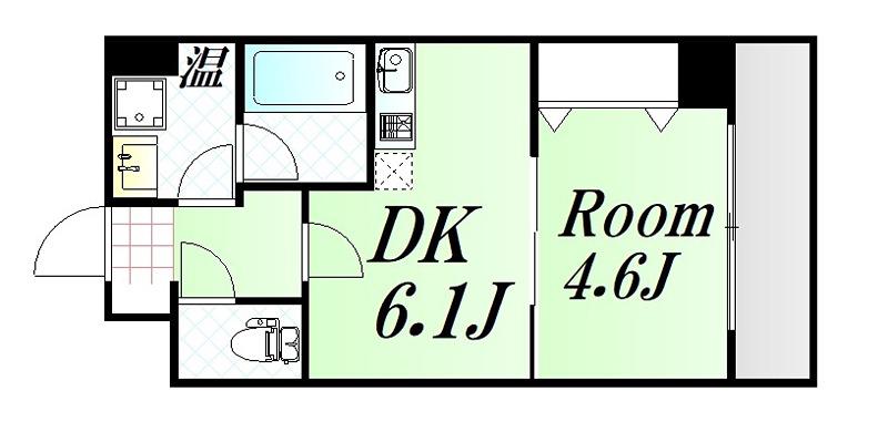 ハイムラポールPARTXIII(1DK/4階)の間取り写真
