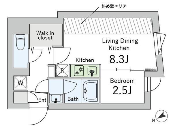 MINO三軒茶屋(1LDK/4階)の間取り写真