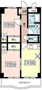 キャトルセゾン(2DK/1階)の間取り写真