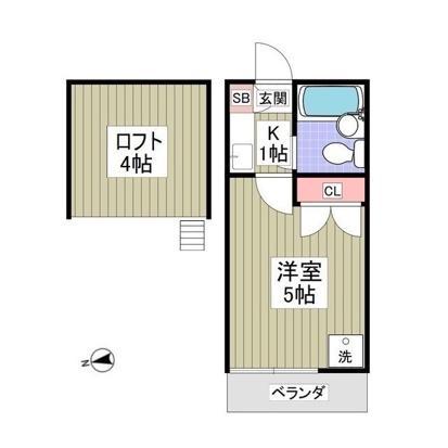 ロゼリア(1K/1階)の間取り写真