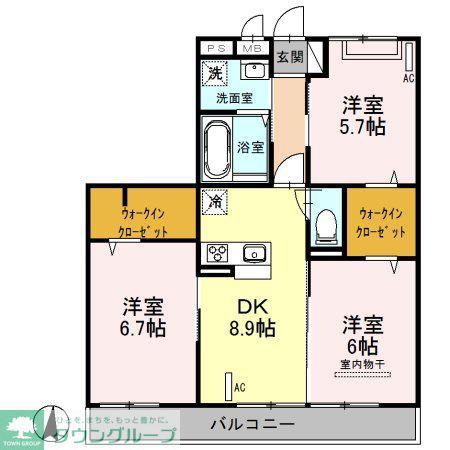 アネックス曙町(3DK/3階)の間取り写真