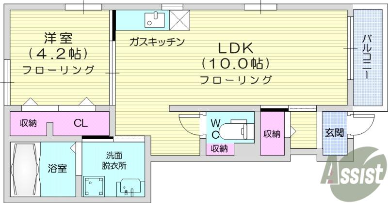 NJ羽黒台Ⅰ(1LDK/1階)の間取り写真
