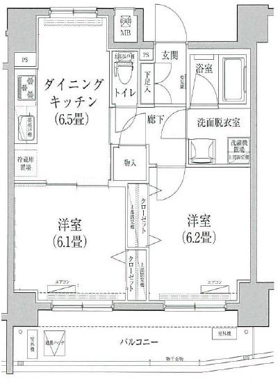 ティモーネ押上トゥーレ(2DK/7階)の間取り写真