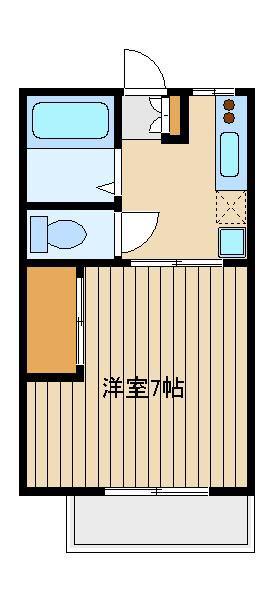 シティハイム島山(1K/1階)の間取り写真