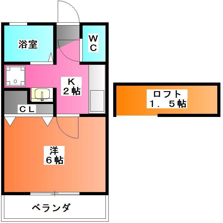 エスペランサ壱番館(1K/1階)の間取り写真