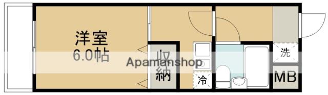 ガーデンプレイス伍番館(1K/2階)の間取り写真